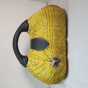S.C. Vizcarra Wicker Handbag purse yellow